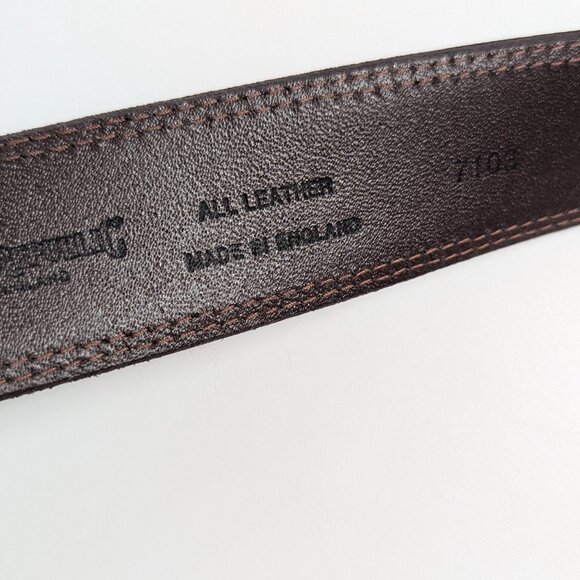 Vtg 80s Banana Republic Safari Travel Green Leather Belt England Made Size 28 - Picture 6 of 8